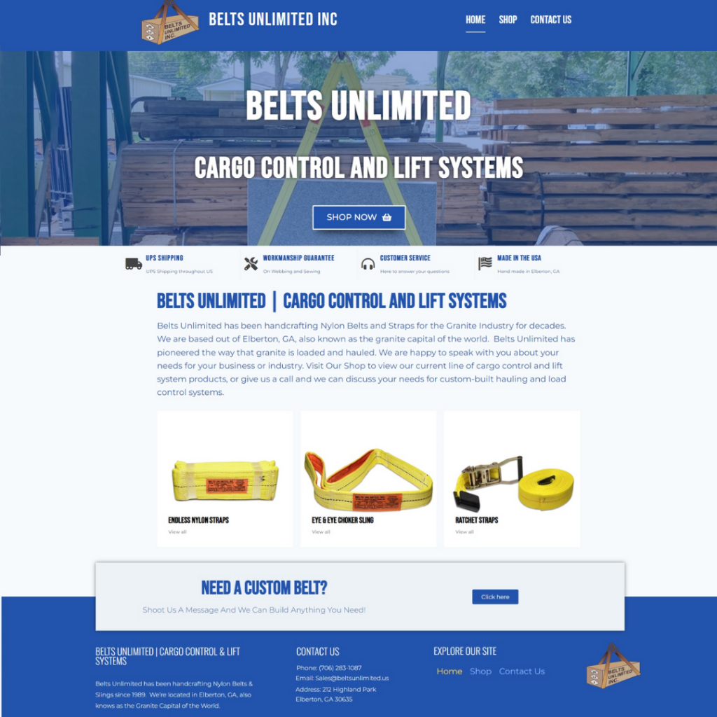 Belts Unlimited Website Development
